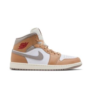 JORDAN 1 MID RATTAN WHITE COLLEGE GREY