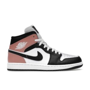 JORDAN 1 MID WHITE RUST PINK BLACK