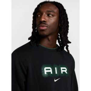 NIKE AIR MENS FLEECE CREW-NECK SWEATSHIRT - BLACK/BLACK @ NIKE SAUDI